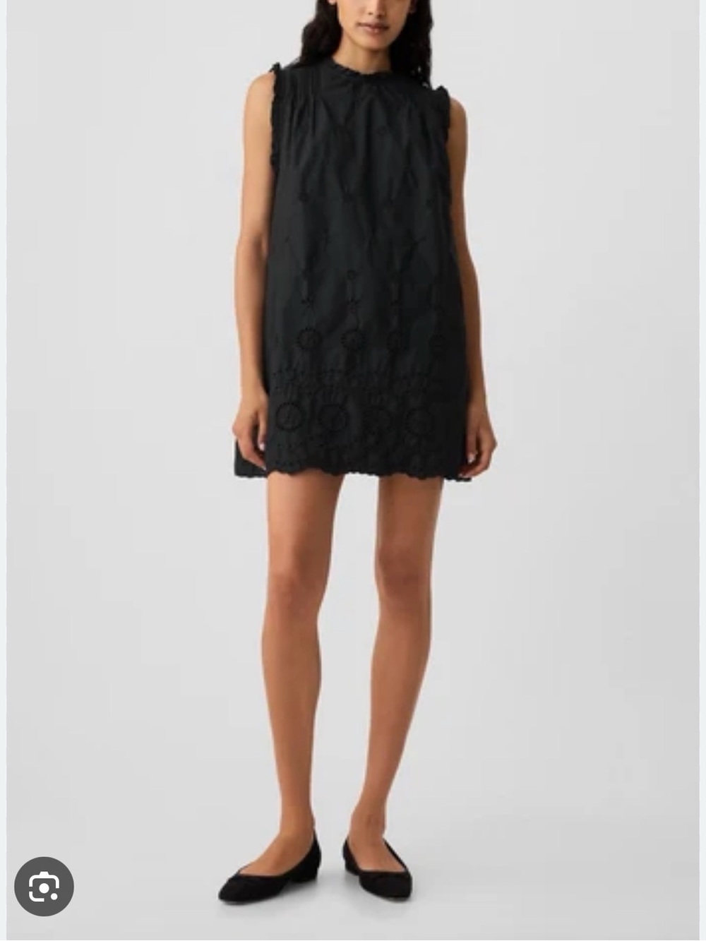 Doen x Gap Sleeveless Black Eyelet Shift Dress